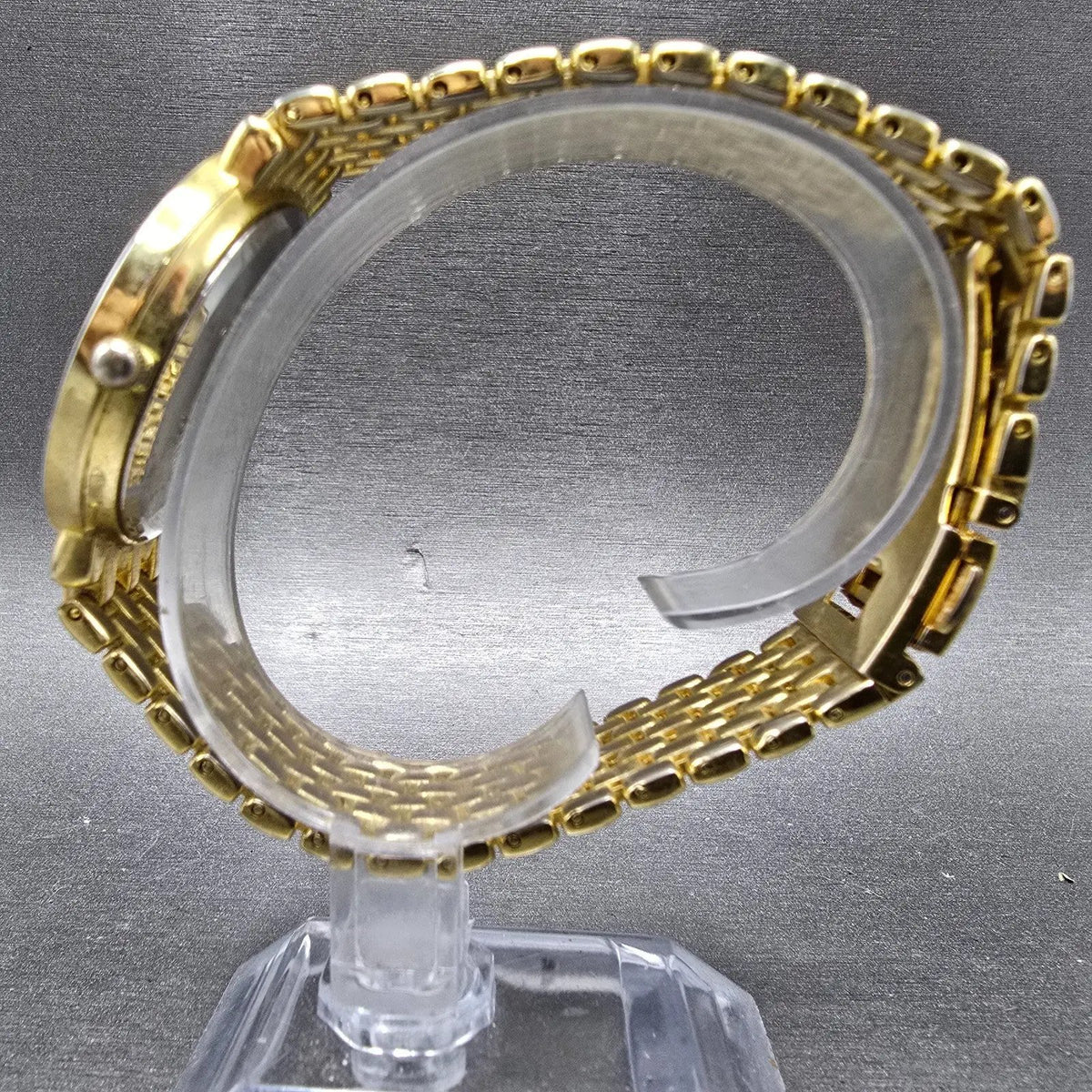 Gruen Watch Men 36mm Gold Dial Gold Tone Round New Battery Vintage6