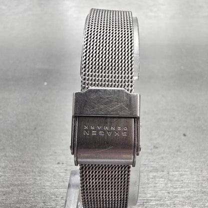 Skagen Denmark Watch Women 16mm Black Dial Silver Tone 271SSSBD New Battery7