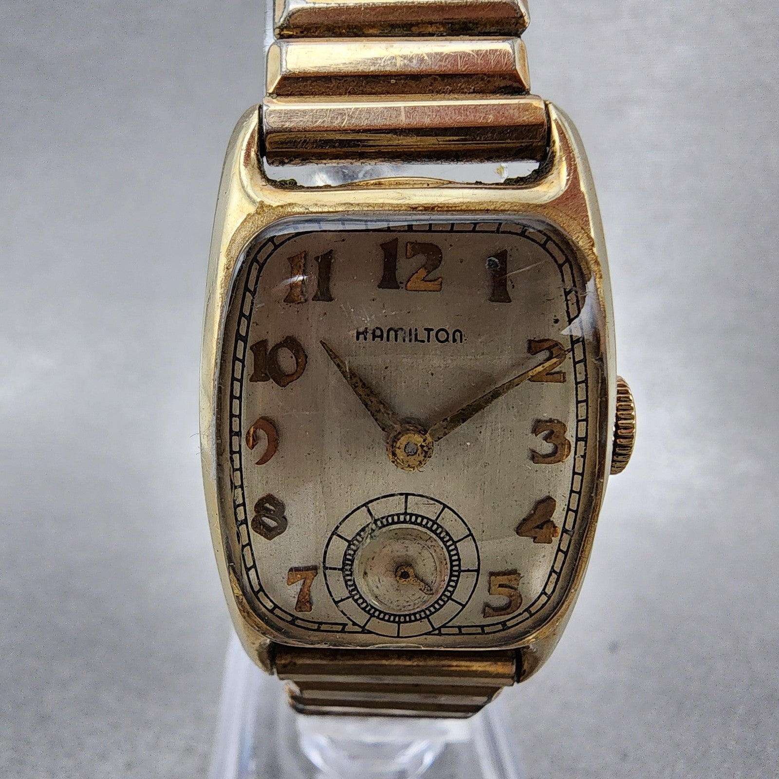 Hamilton Boulton Watch Men 23mm Cream Dial 14K Gold Filled Manual Wind Runs VTG1