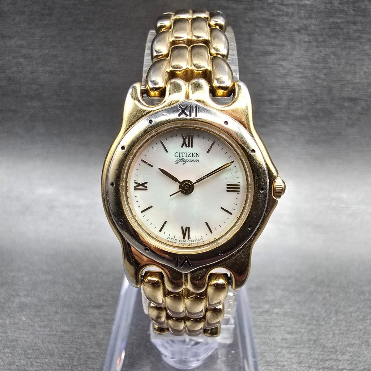 Citizen Elegance Watch Women 23mm MOP Dial Gold Round 5930-F91342 New Battery 780