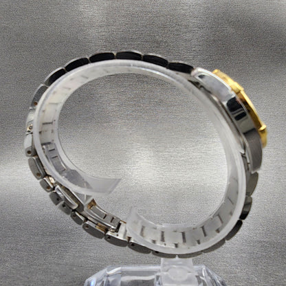Bulova Crystal Watch Women 28mm MOP Dial Two Tone Round 98R236 New Battery8