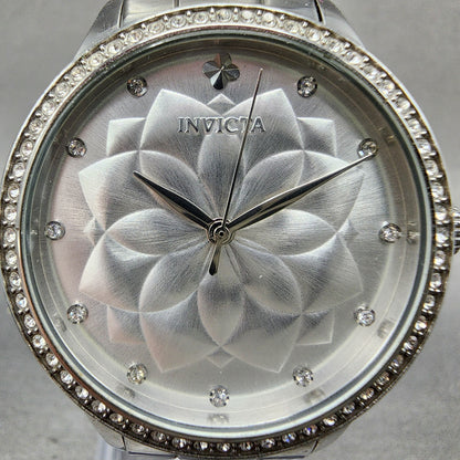 Invicta Wildflower Watch Women 35mm Silver Dial Silver Tone Round New Battery1