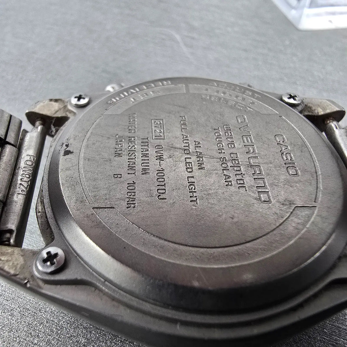 Casio Overland OVW-100TDJ Watch Men 39mm Black Dial Titanium Date WTS PARTS10