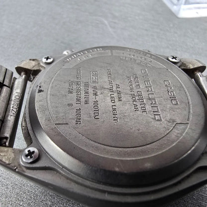 Casio Overland OVW-100TDJ Watch Men 39mm Black Dial Titanium Date WTS PARTS10
