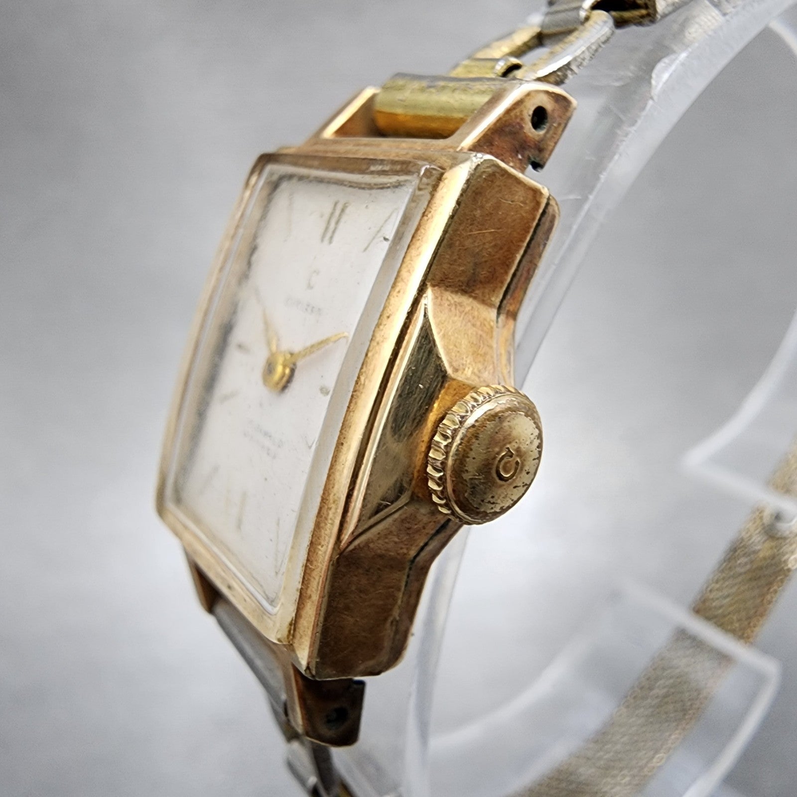 Citizen Phynox Tank Watch Women 15mm Silver Dial 14K Gold Filled Manual Wind Run2
