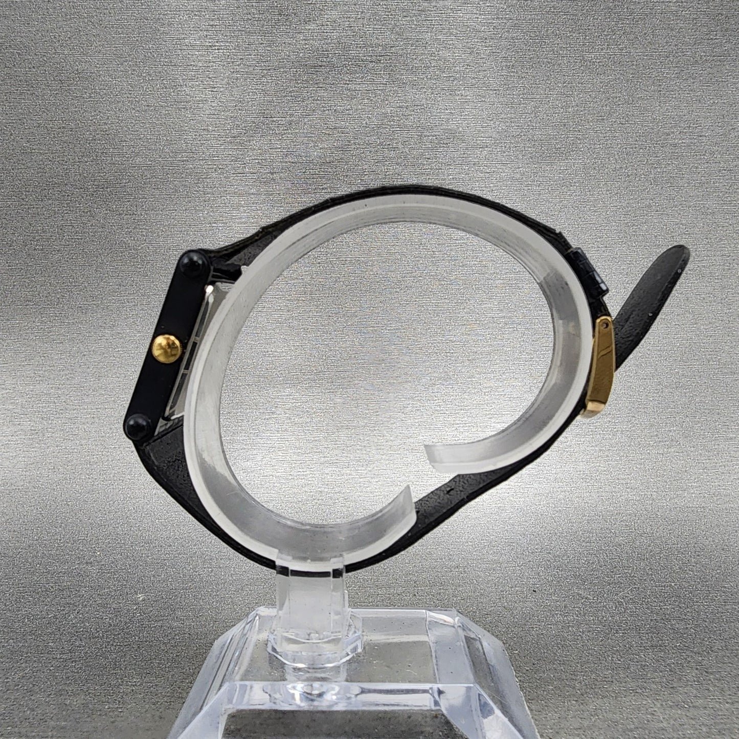 Seiko Watch Women 22mm Analog Digital Black Tone Rectangle E0295510 New Bat6