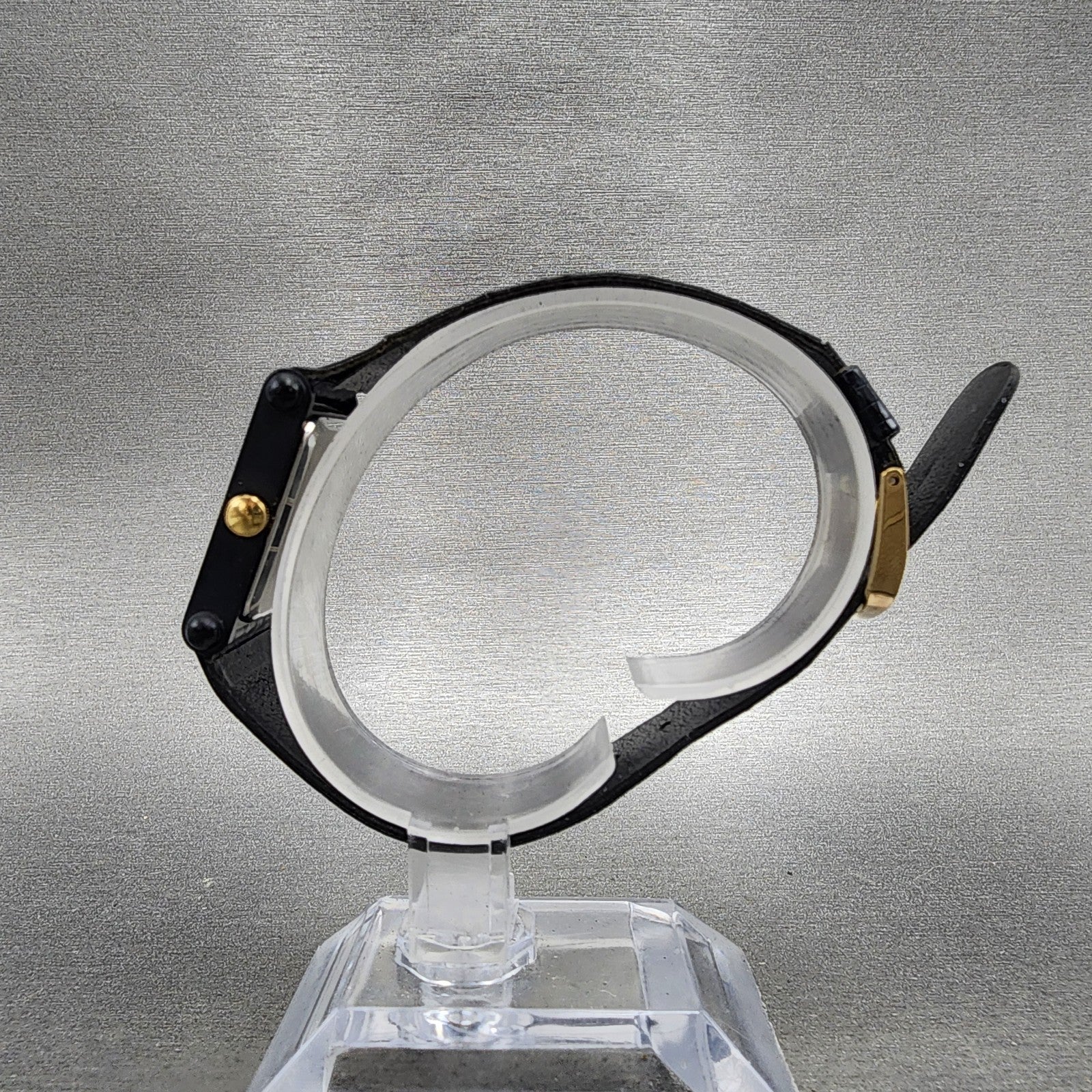 Seiko Watch Women 22mm Analog Digital Black Tone Rectangle E0295510 New Bat6