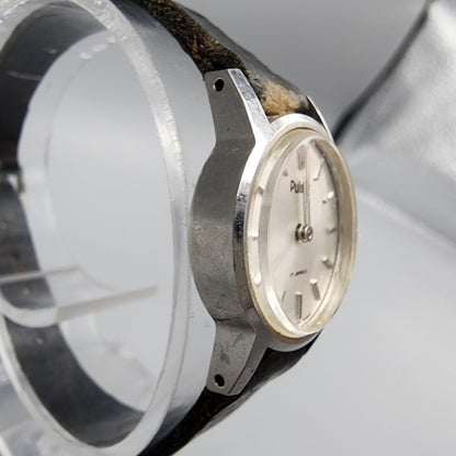 Vintage Pulsar Watch Women Silver Silver Dial Manual Wind 21mm Round Y431-0010