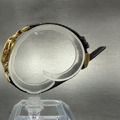 Gucci 6000L Watch Women 23mm Champagne Dial Gold Plated Round Roman PARTS7