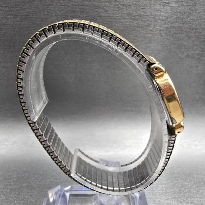Seiko Watch Women 20mm Champagne Dial Gold Tone Rectangle 2P21-5340 New Battery8