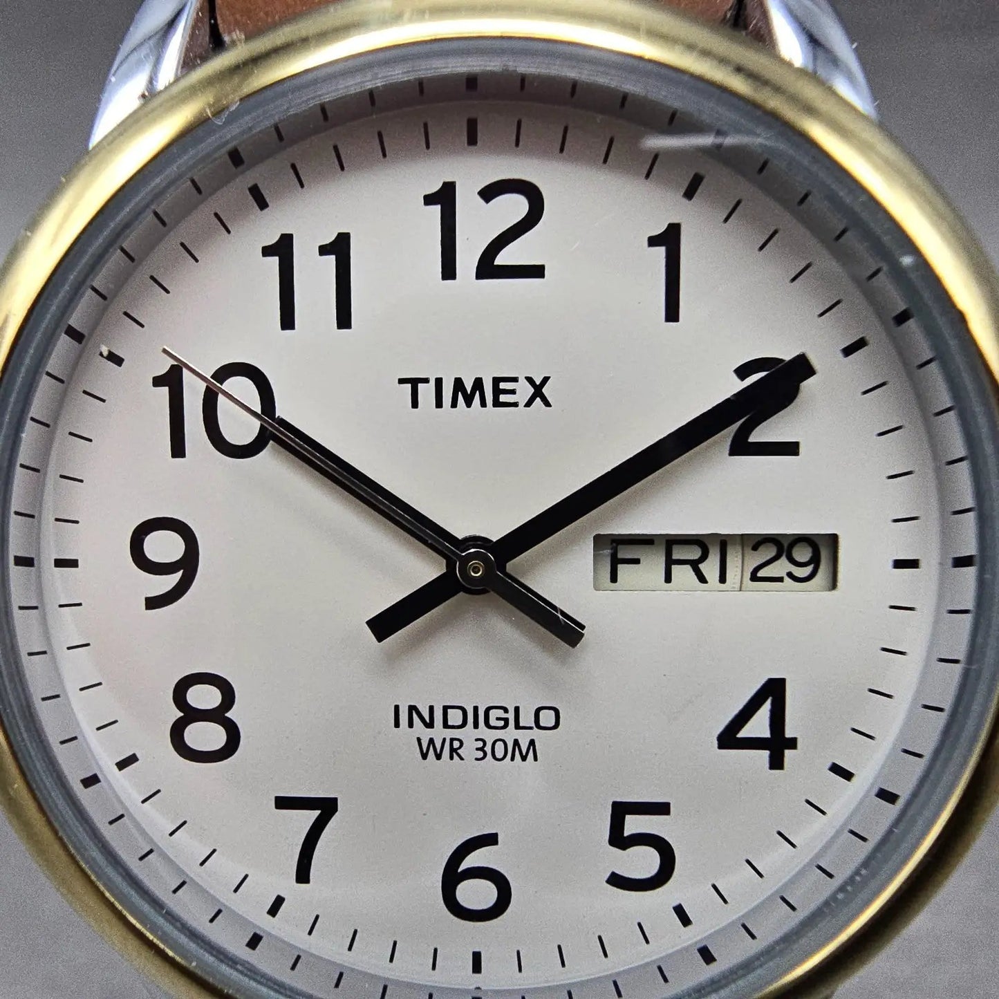 Timex Easy Reader Watch Men 35mm White Dial Two Tone Daydate T20011 New BatteryK1