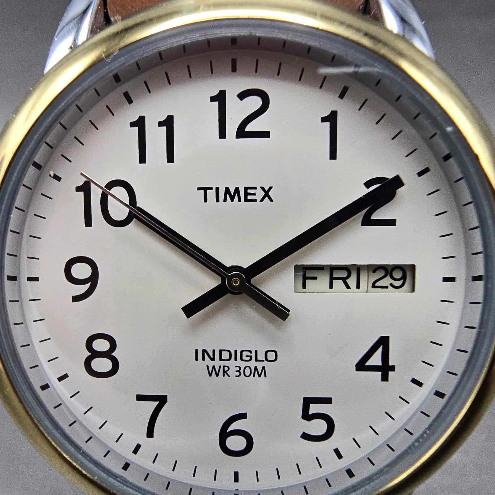 Timex Easy Reader Watch Men 35mm White Dial Two Tone Daydate T20011 New BatteryK1