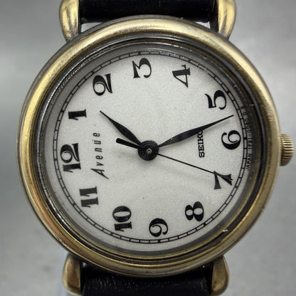 Seiko Avenue Watch Women 24mm Silver Dial Gold Tone Round 1F210C60 New Battery1