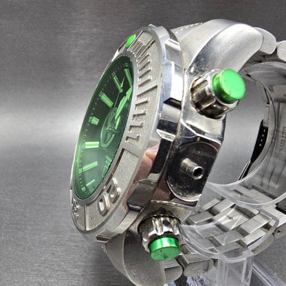 Invicta Coalition Forces Radar Chronograph Watch Men 59mm Green Dial Steel PARTS3