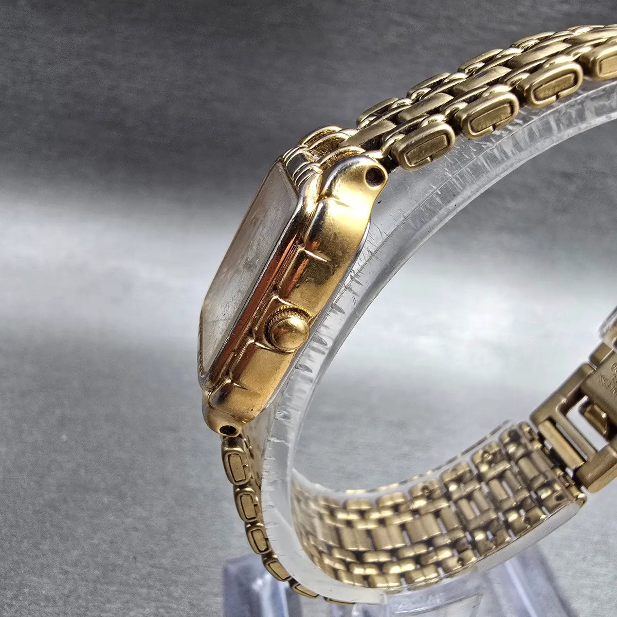 Bulova Tank Watch Women 19mm White Dial Gold Rectangle 97L64 New Battery JP2