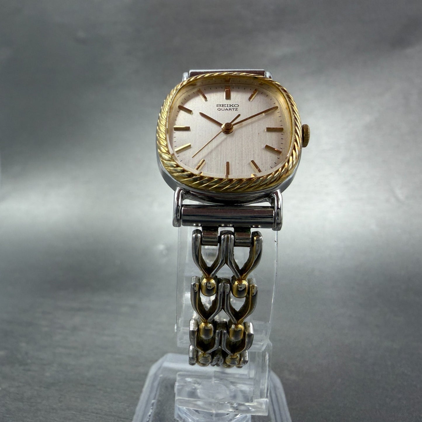 Seiko Watch Women 22mm Silver Dial Two Tone Oval 1421-5410 New Battery Vintage5