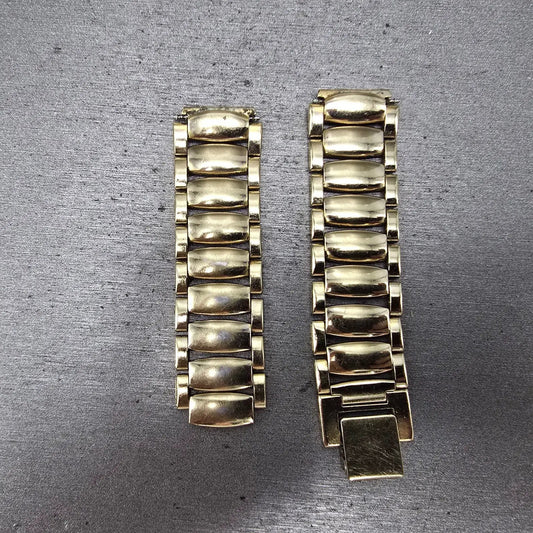 Seiko Bracelet 15mm Stainless Steel Gold Tone Vintage Japan G1395E MISSING CLASP0