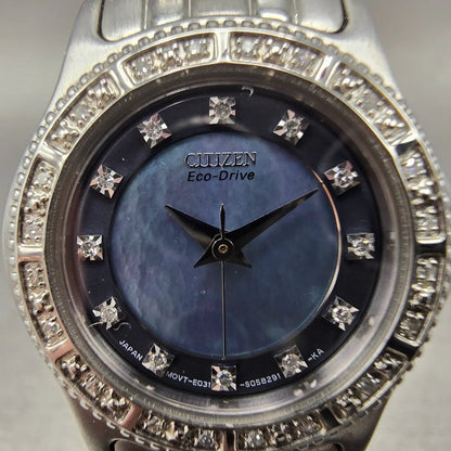 Citizen ECo-Drive Watch Women 26mm MOP Dial Silver Tone Round E031-S034744 Runs1