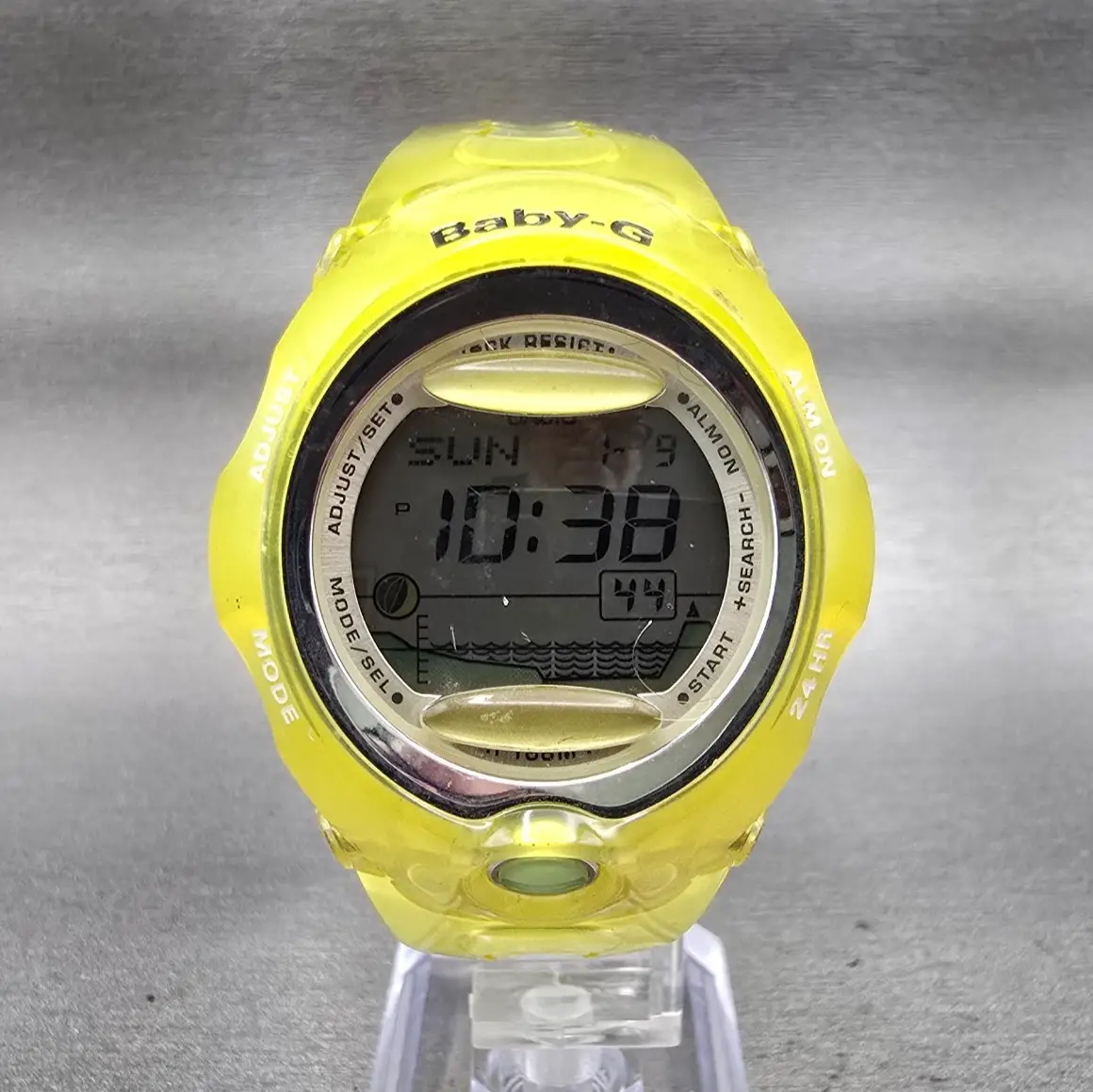 Casio Baby-G BGX-200 Watch Women 41mm Silver Dial Yellow Chrono Alarm New Batt0