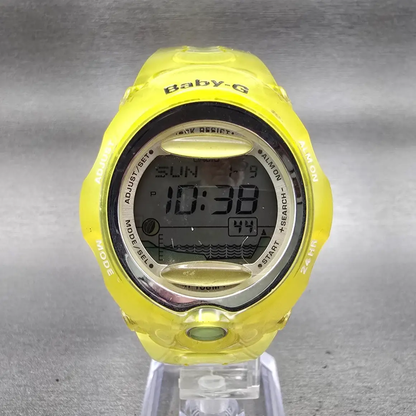 Casio Baby-G BGX-200 Watch Women 41mm Silver Dial Yellow Chrono Alarm New Batt0