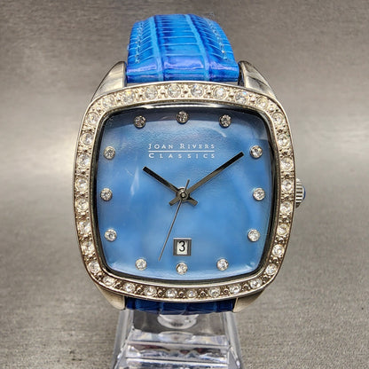 Joan Rivers Classic Watch Women 38mm MOP Silver Tone Rectange Crystal Bezel Runs0