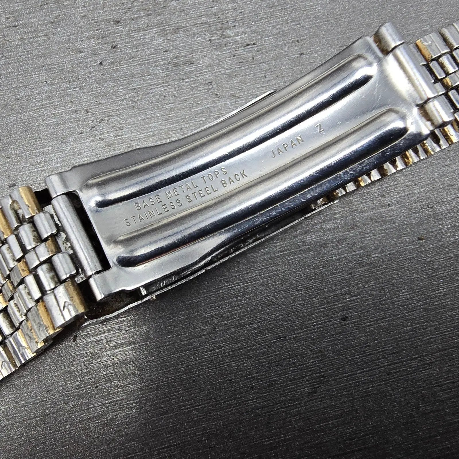 Seiko SQ Bracelet 19mm Stainless Steel Two Tone Tri Folding Clasp READ!!!! Z-06711