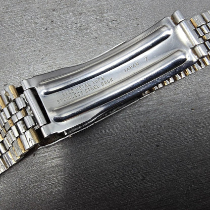 Seiko SQ Bracelet 19mm Stainless Steel Two Tone Tri Folding Clasp READ!!!! Z-06711