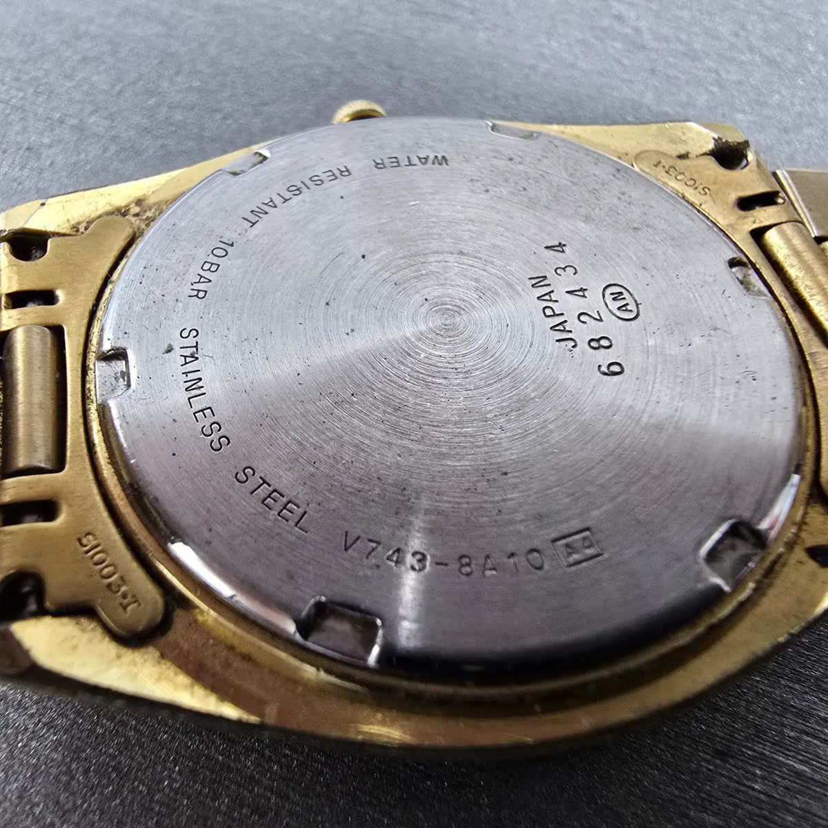 Seiko SQ President Watch Men 36mm Gold Dial Gold Daydate 5Y23-8A60 Round PARTS T10