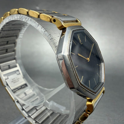 Yves Saint Laurent Watch Women 25mm Black Dial Two Tone Octagon 2200-222377 PART4