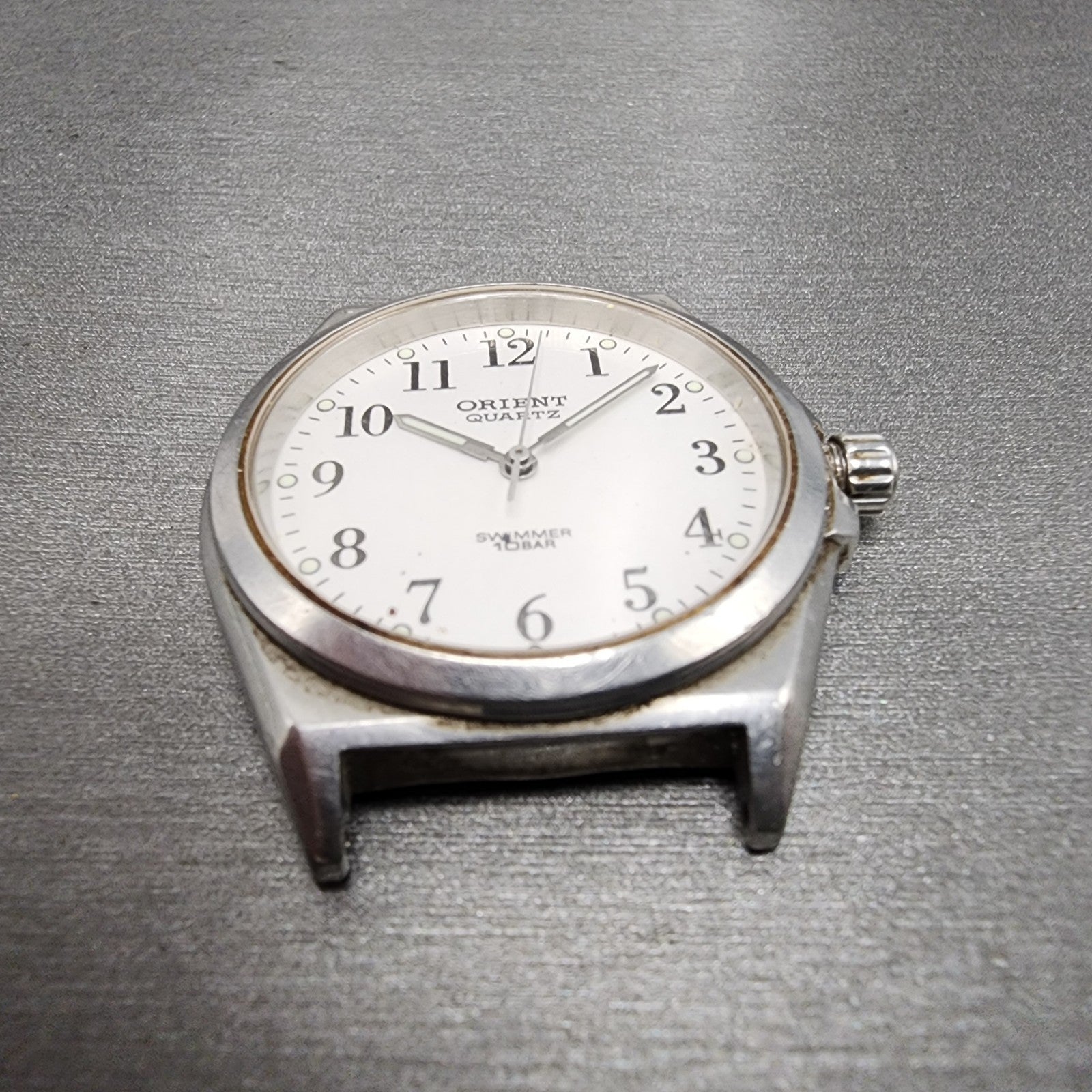 Orient Swimmer Watch Men 36mm White Dial Silver Tone Round QB1XC0 PARTS3