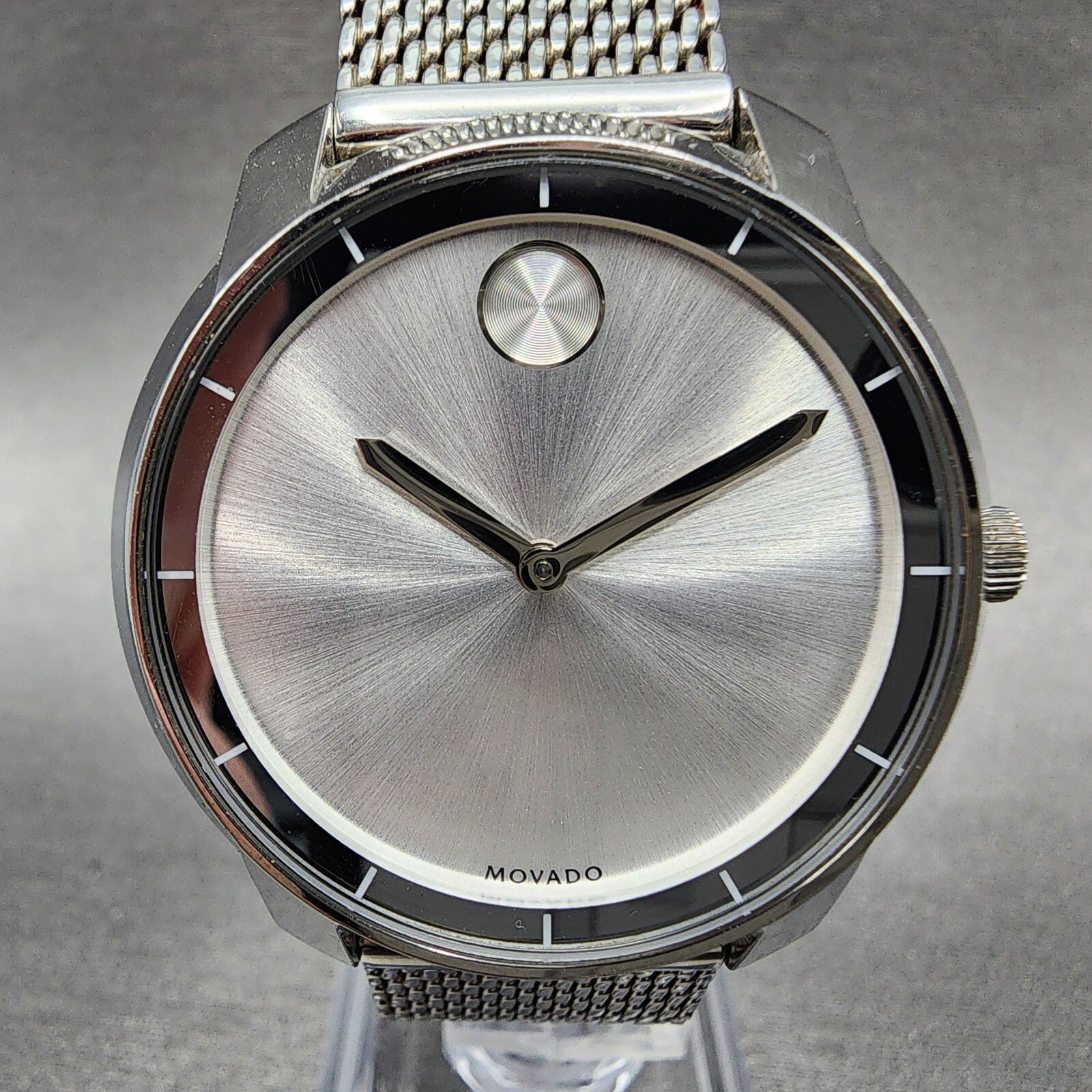 Movado Bold Watch Women 36mm Silver Dial Steel Round 3600241 New Battery1