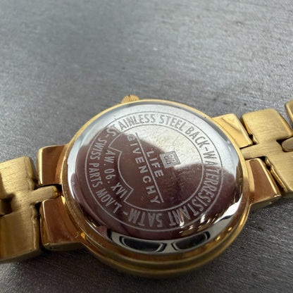 Givenchy Watch Women 25mm White Dial Gold Tone Round New Battery9