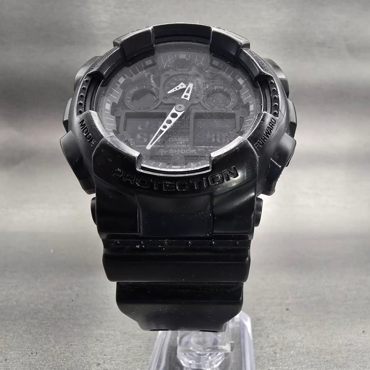 Casio G-Shock GA-100 Watch Men 51mm Black Dial Black Alarm Daydate New Battery5