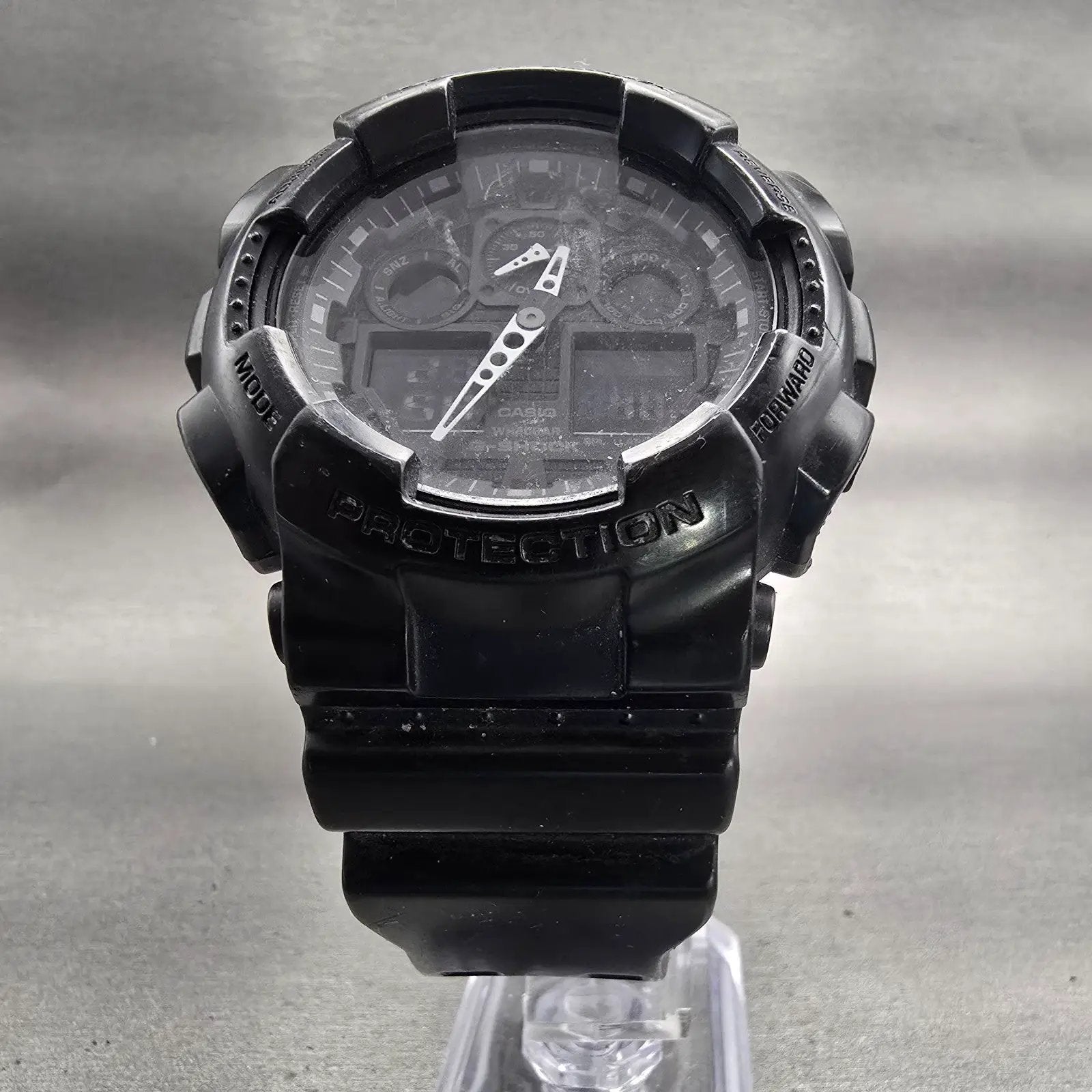Casio G-Shock GA-100 Watch Men 51mm Black Dial Black Alarm Daydate New Battery5