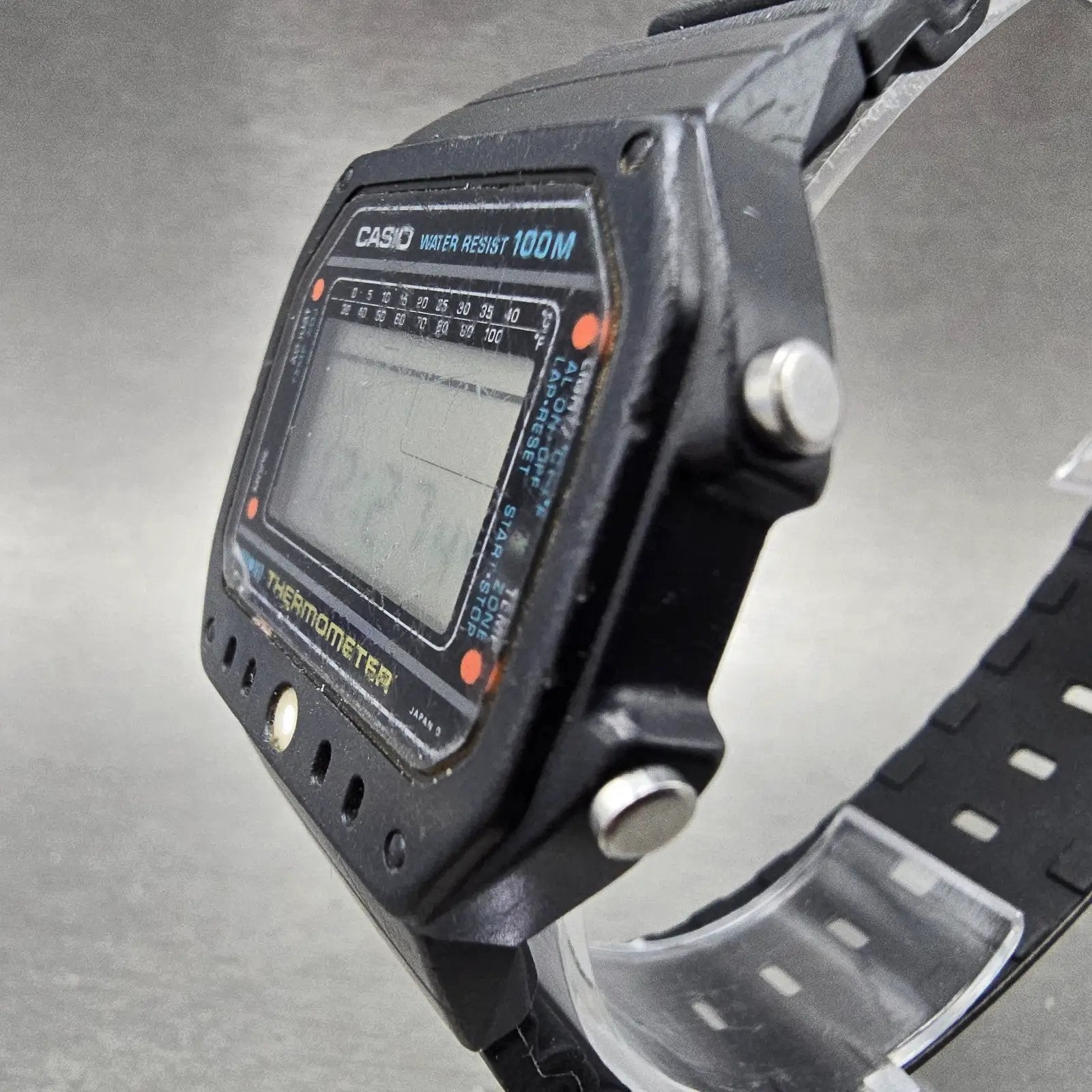 Casio TS-1000 Watch Men 39mm Black Alarm Chronograph READ!! VTG New Battery2