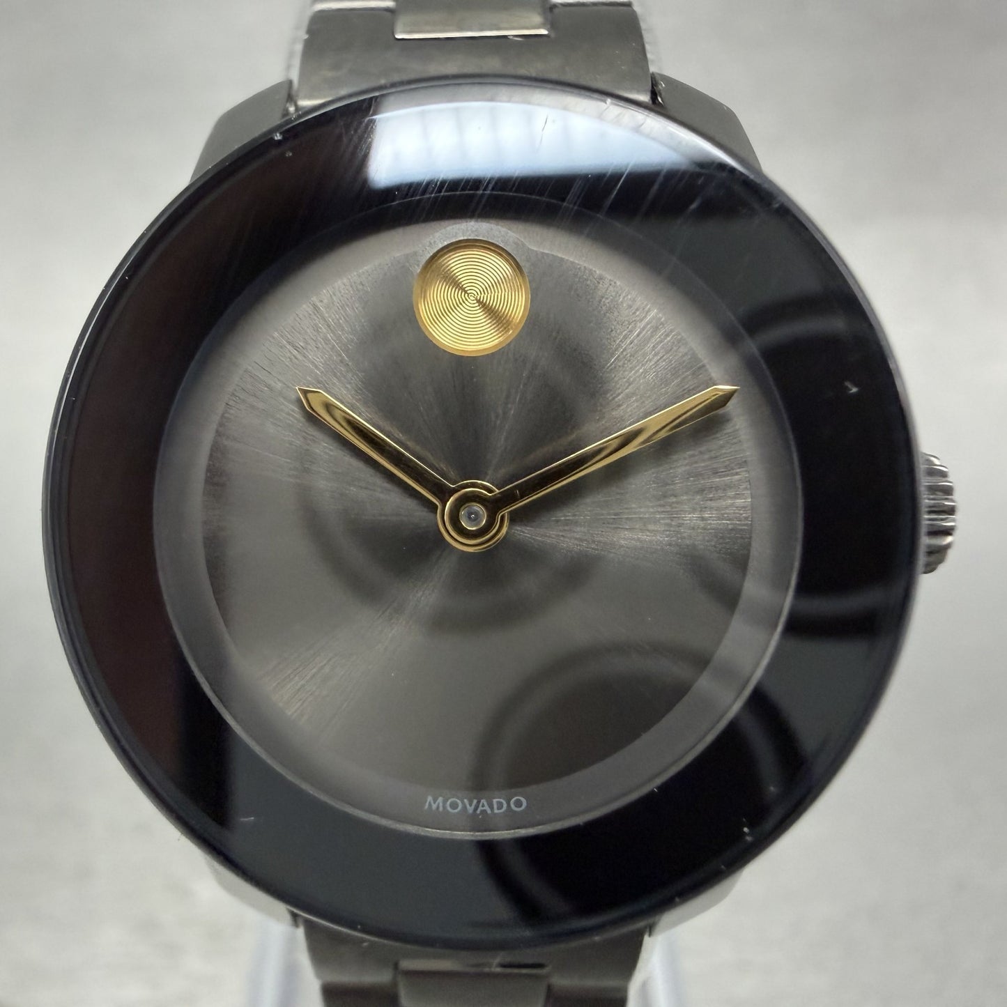 Movado Bold Watch Women 25mm Black Dial Black Tone Round 3600326 New Battery1