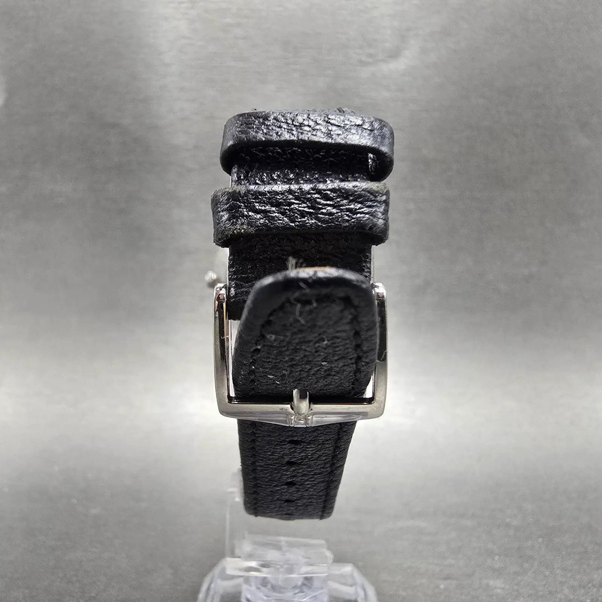 Seiko Watch Men 33mm Silver Dial Silver Tone Round 7820-8030 Leather Band PARTS8
