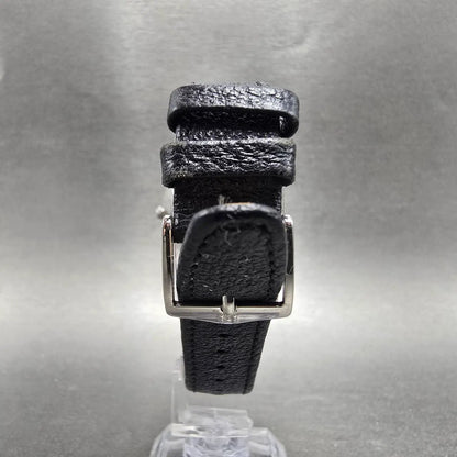 Seiko Watch Men 33mm Silver Dial Silver Tone Round 7820-8030 Leather Band PARTS8