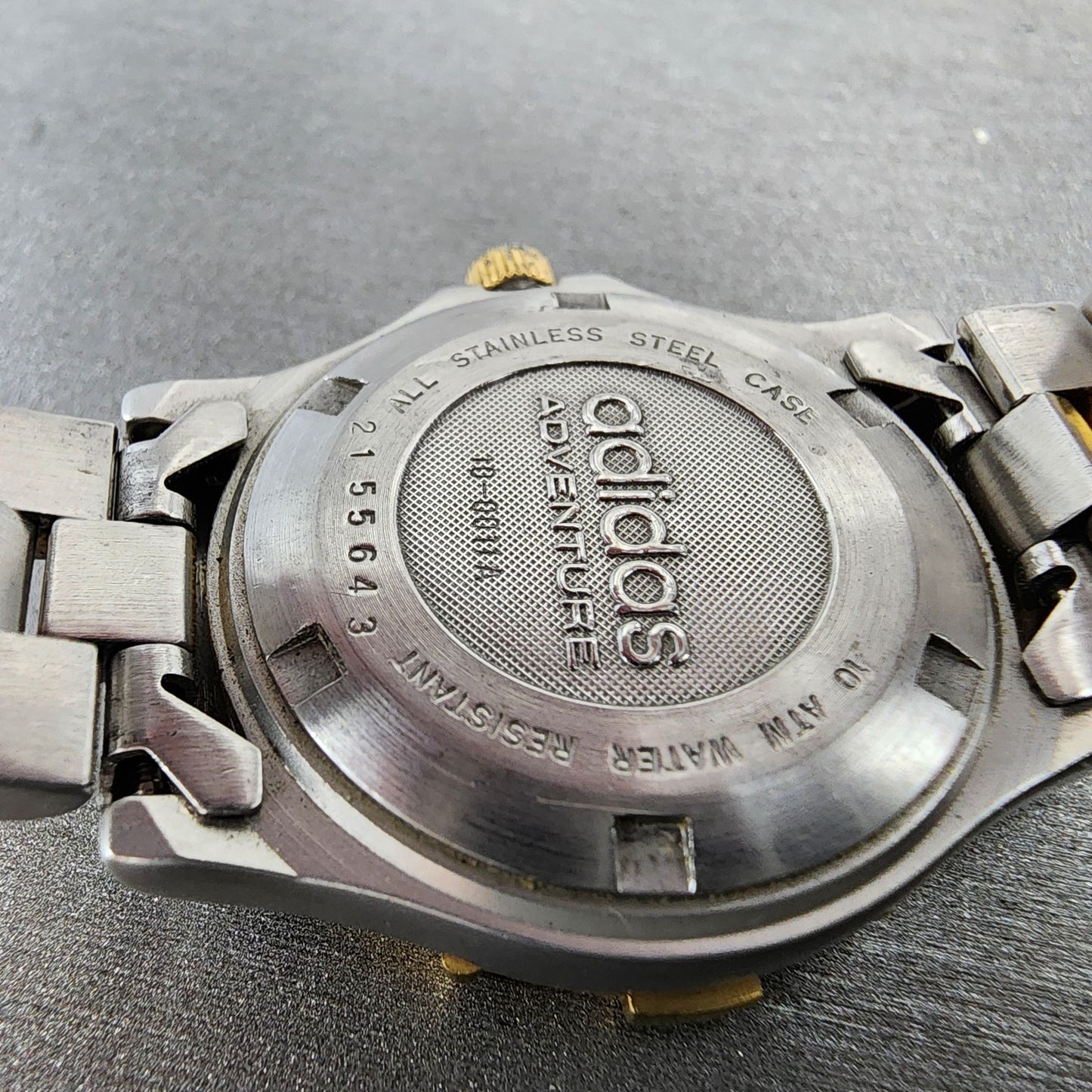 Adidas Adventure Dive Watch Women 29mm Gold Dial Two Tone Date Round New Battery9
