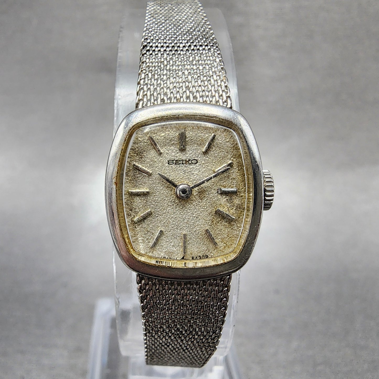 Seiko Watch Women 16mm Silver Dial Silver Tone Rectangle 115189 Manual Runs0