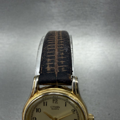 Citizen CQ Watch Women 23mm Champagne Dial Gold Tone Round 3220S32992 New Batt4
