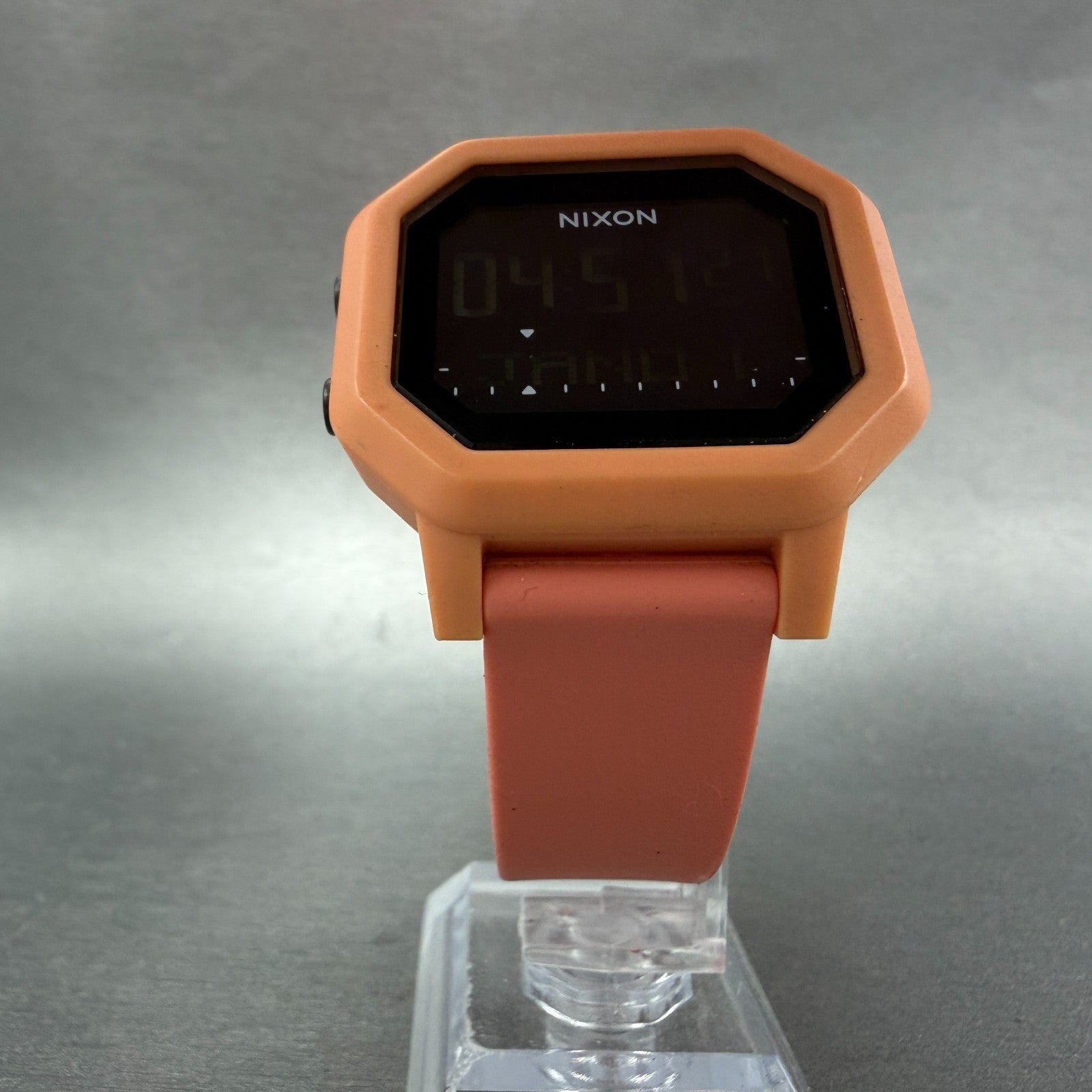 Nixon Siren Watch Women 38mm Digital Pink Tone Chrono Tide Octagon New Battery5