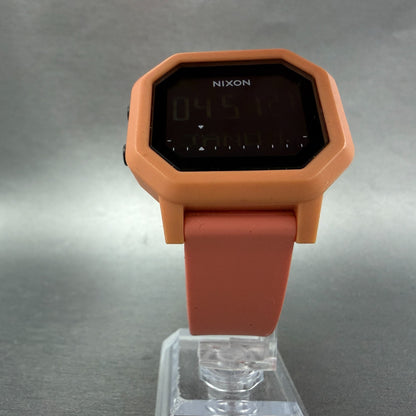 Nixon Siren Watch Women 38mm Digital Pink Tone Chrono Tide Octagon New Battery5