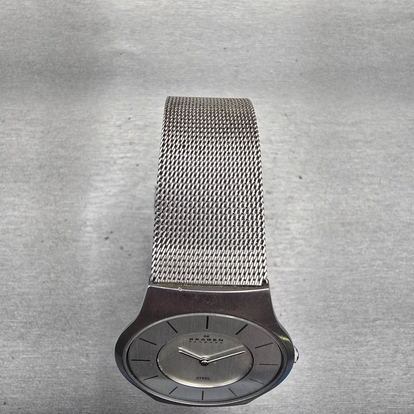 Skagen Denmark Slimline Watch Men 35mm Silver Dial Silver Tone 233LSS New Batt4
