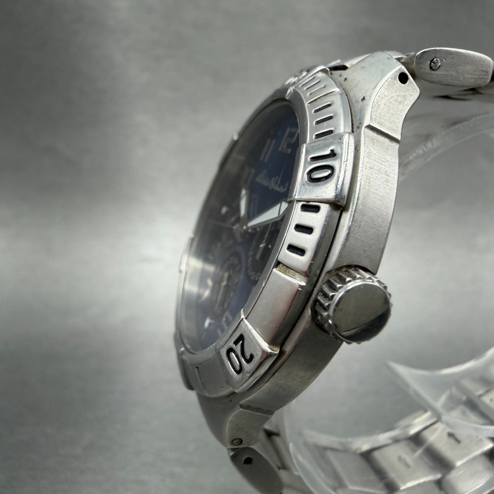 Eddie Bauer Watch Men 40mm Blue Dial Silver Tone Daydate Round New battery2