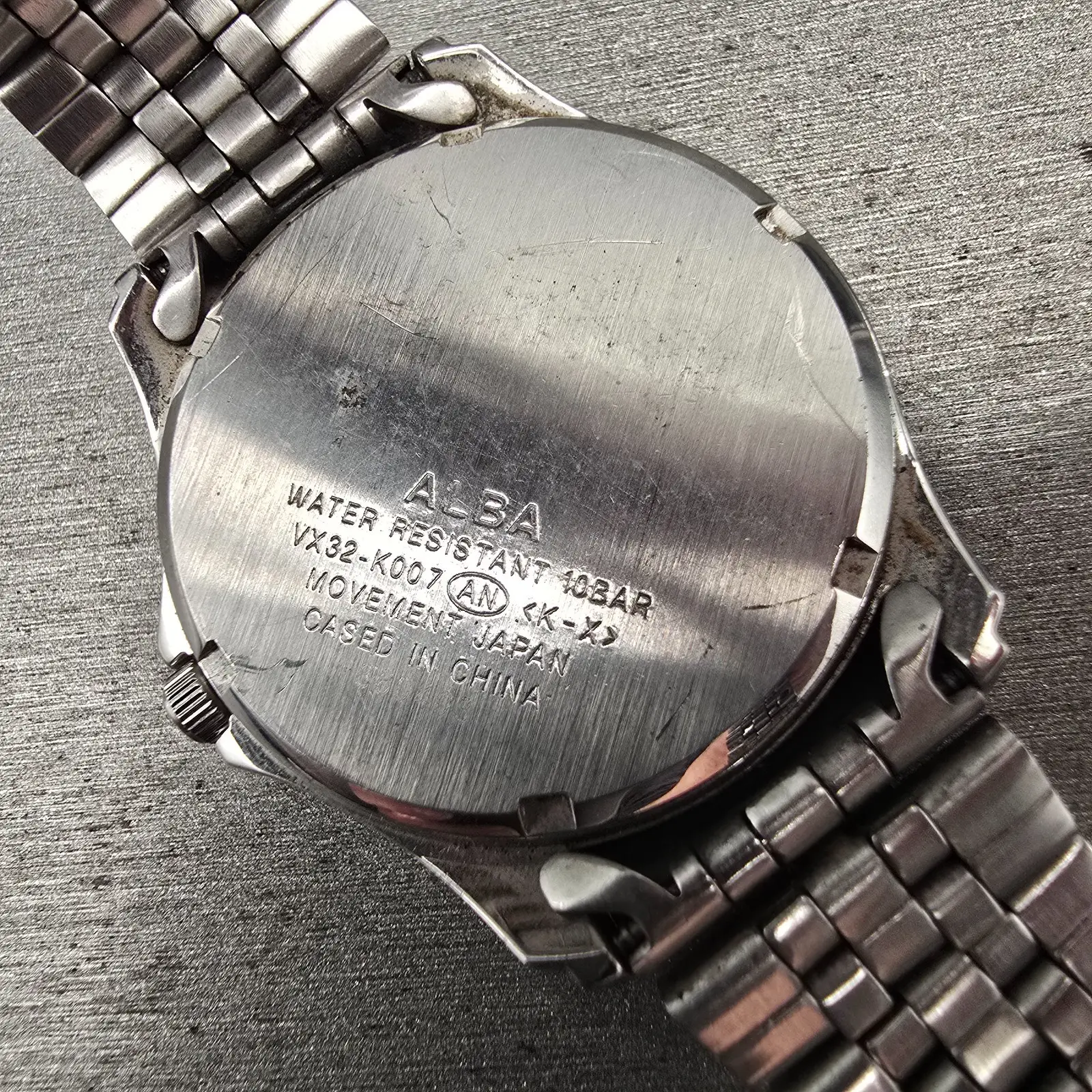 Seiko Alba Watch Men 36mm Silver Dial Silver Tone Date Round VX32-K007 New Batt10