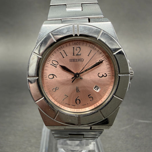 Seiko Watch Women 28mm Pink Dial Silver Tone Date 7N82-0620  Lukia New Battery0