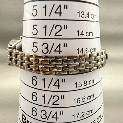 Citizen Watch Women 16mm Silver Dial Silver Gemmed Rectangle New Battery VTG9