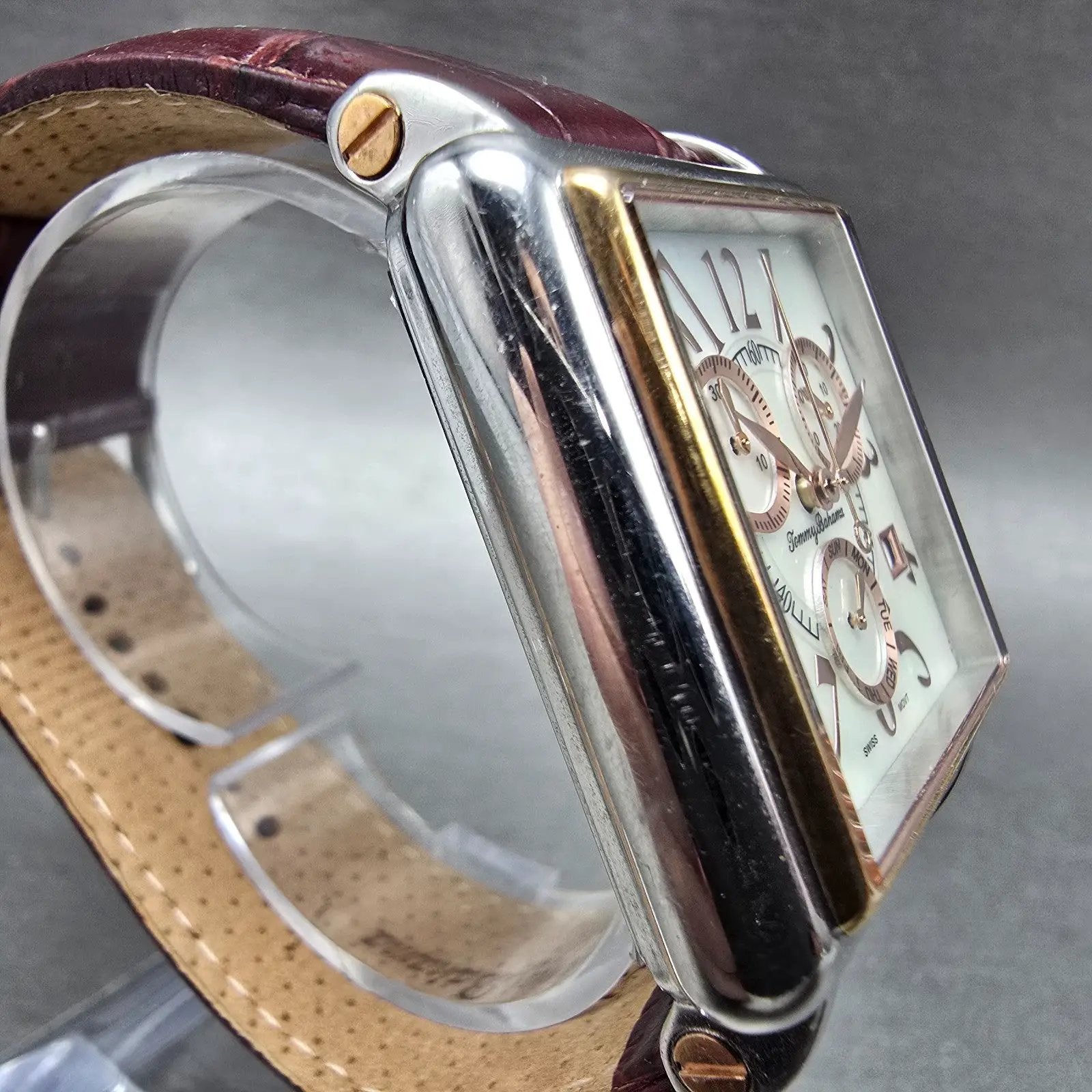 Tommy Bahama Chronograph Watch Unisex 35mm MOP Dial Two Tone Date TB2114 New Bat3
