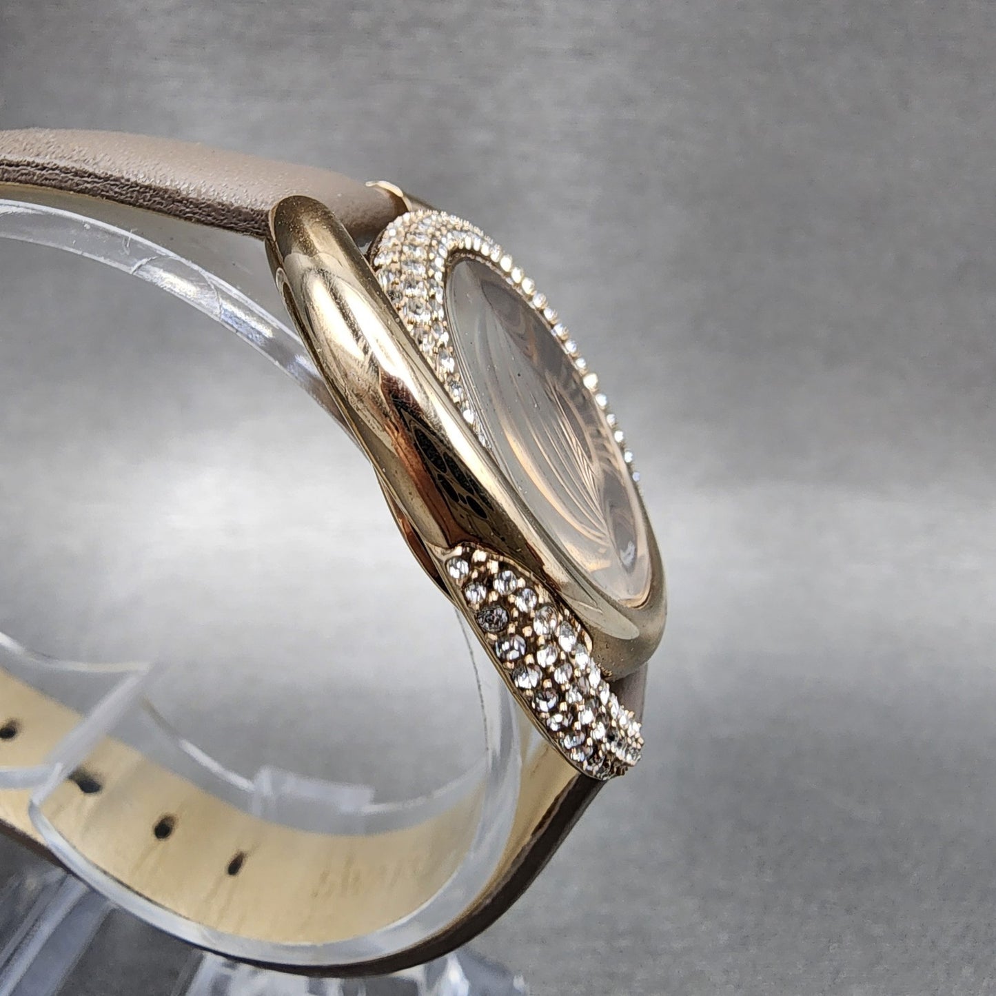 Swarovski Duo Watch Women 33mm Brown Dial Rose Gold Tone Oval 5484376 New Batt3